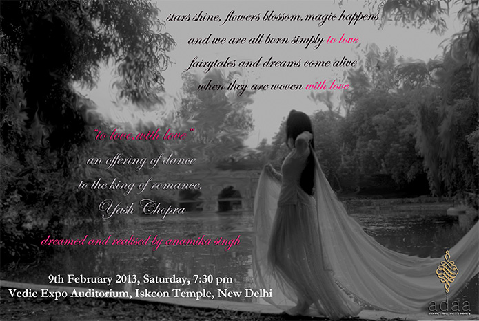 To Love, With Love, ADAA's offering to Yash Chopra - Invite